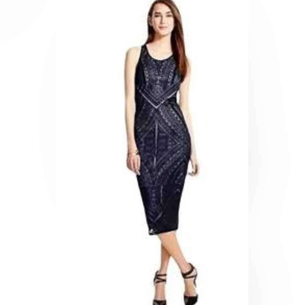 Mossimo Black Racer back Geo lace Midi Dress in medium